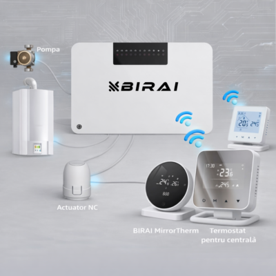 BIRAI SmartHeat Hub Wireless RF WiFi – Controler Termostate Centrala, Control Simultan, Smart Home, Alb - imagine 3