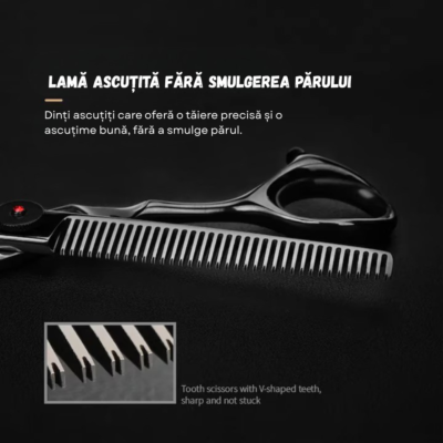 Set Profesional Foarfeca Tuns si Filat BIRAI Katana, Otel Japonez 440C, 60-63 HRC, Ergonomic, Precizie pentru Frizerii si Coafor - imagine 4