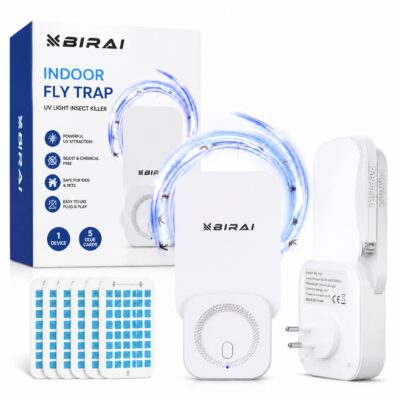 Dispozitiv Anti-Țânțari BIRAI cu Lumină UV, Capcană pentru Insecte Zburătoare, Funcționare Silențioasă