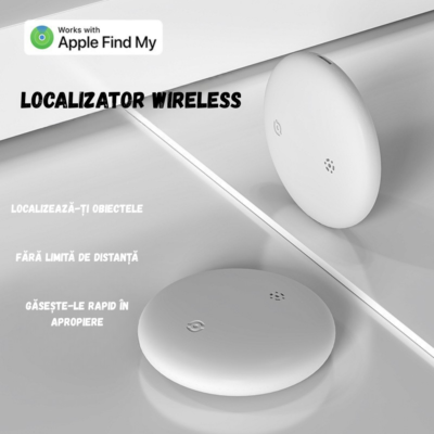 Dispozitiv Anti-Pierdere BIRAI SafeTag, Compatibil IOS, cu Localizare GPS Tracker, Acoperire Globala, Bluetooth, Fara SIM, Aplicatie AppleFind my, pentru Copii, Batrani, Animale de Companie, Chei, Bagaje, cu Baterie inclusa, Suport din Silicon inclus, Alb - imagine 3