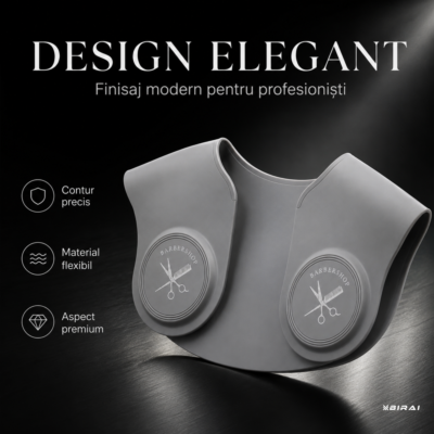 Guler Profesional BIRAI din Silicon pentru Tuns și Vopsit, Impermeabil, Reutilizabil, Gri, 32 × 37 cm - imagine 2