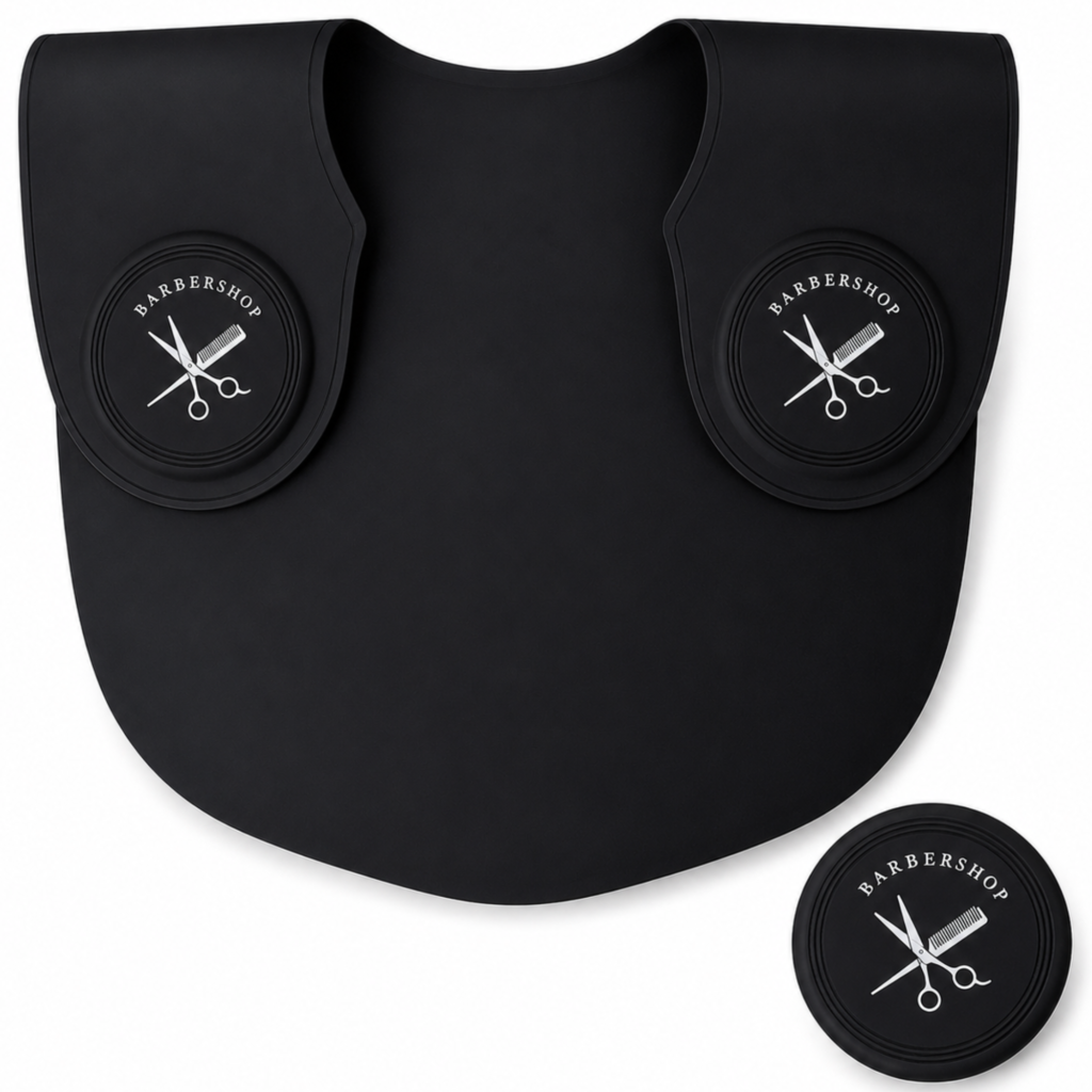 Guler Profesional BIRAI din Silicon pentru Tuns și Vopsit, Impermeabil, Negru, 56 × 41 cm