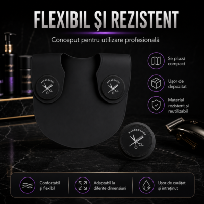 Guler Profesional BIRAI din Silicon pentru Tuns și Vopsit, Impermeabil, Negru, 56 × 41 cm - imagine 2