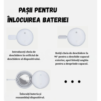 Dispozitiv Anti-Pierdere BIRAI SafeTag, Compatibil IOS, cu Localizare GPS Tracker, Acoperire Globala, Bluetooth, Fara SIM, Aplicatie AppleFind my, pentru Copii, Batrani, Animale de Companie, Chei, Bagaje, cu Baterie inclusa, Suport din Silicon inclus, Alb - imagine 4