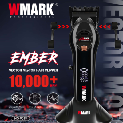 Masina de Tuns Profesionala BIRAI® Ember WMARK, Motor Vectorial 10.000 RPM, Autonomie 240 Min, Ecran LED, Baza Incarcare, Negru - imagine 3