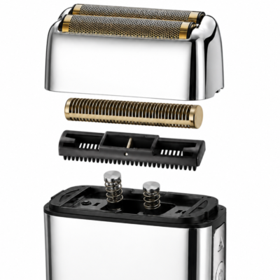 Set cap shaver BIRAI® AlphaX 2026, format din sită și două cuțite interioare de schimb. Compatibil cu aparatul de ras electric AlphaX 2026, varianta Argintiu.