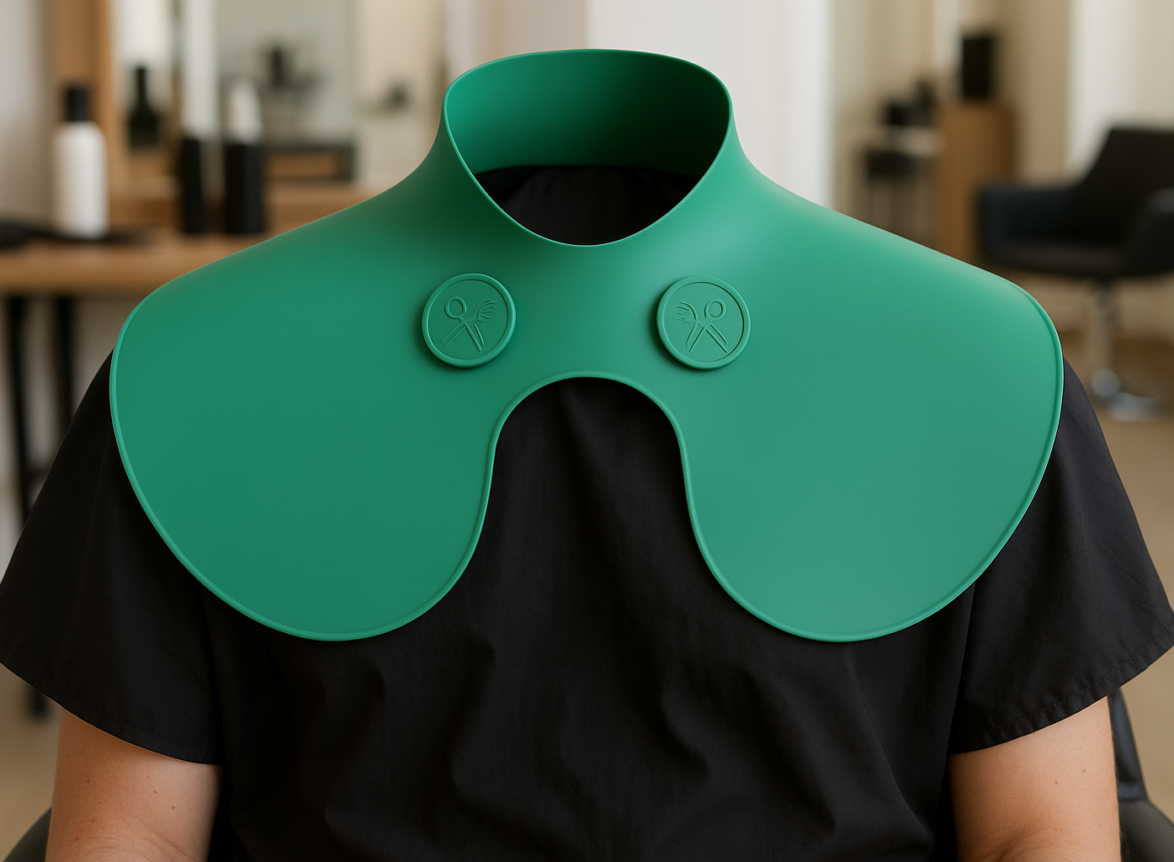 Guler Profesional BIRAI din Silicon pentru Tuns și Vopsit, Impermeabil, Verde, 56 × 41 cm – Guler Silicon Tuns: Cum Protejezi Hainele la Vopsit