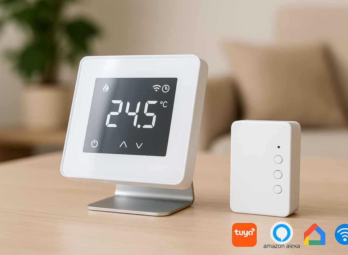 Termostat Smart WiFi BIRAI® MirrorTherm, Wireless, Control prin Telefon, Tuya, Alexa, Google Home, Receiver Inclus, Alb – Termostat Smart WiFi: 5 Greseli Care Iti Saboteaza Confortul