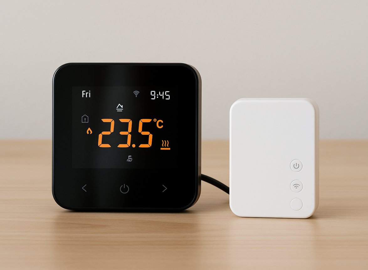 Termostat Smart WiFi BIRAI® MirrorTherm, Wireless, Control prin Telefon, Tuya, Alexa, Google Home, Receiver Inclus, Negru – Termostat Smart WiFi: 5 Greseli la Configurare